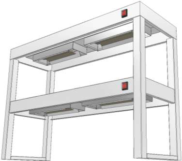 Nerezový stolový nástavec dvojposchodový s infraohrevom.png