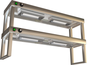 Nerezový stolový nástavec dvoupatrový s infraohřevem